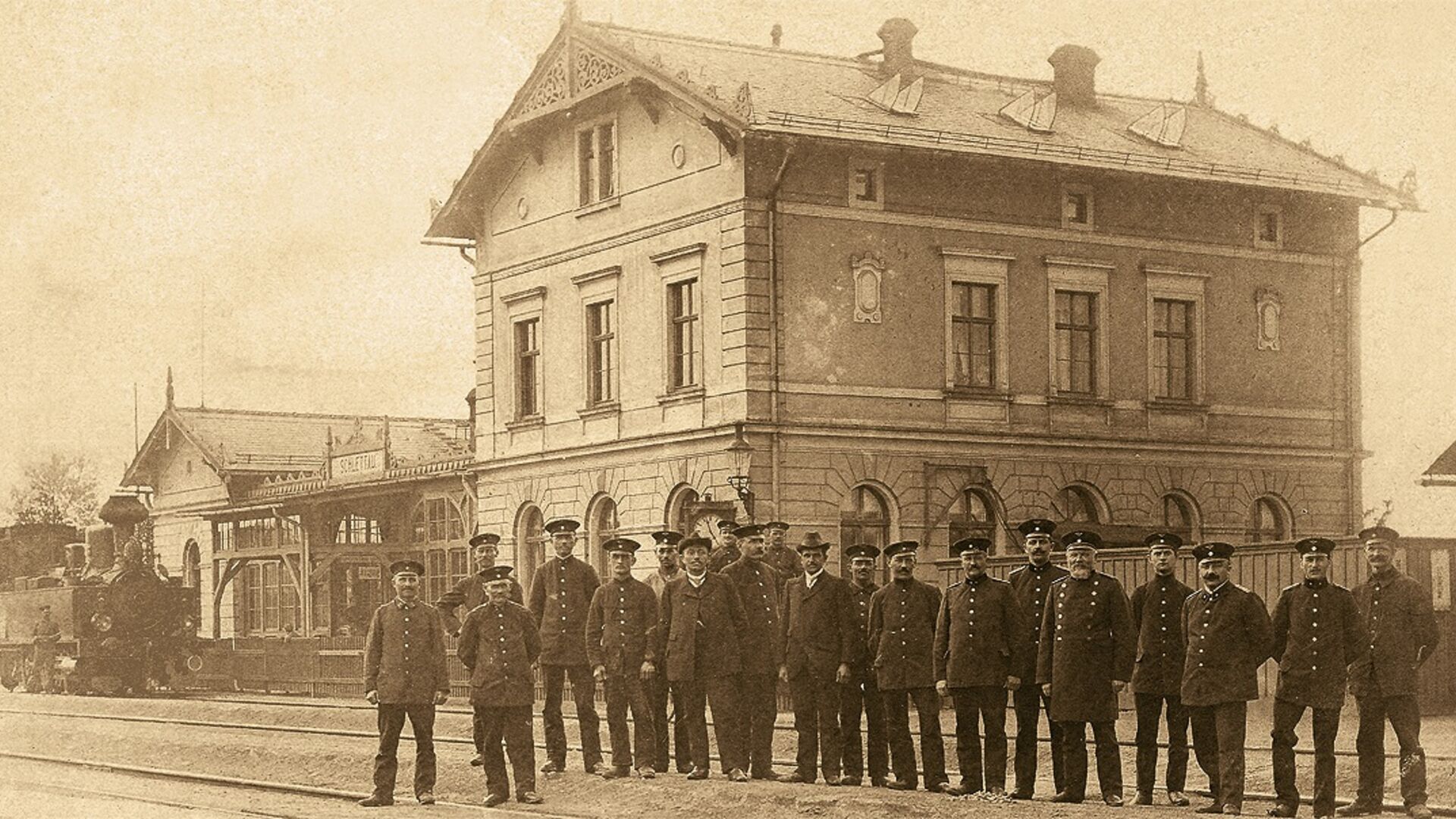 Bahnhof Schlettau im 19. Jahrhundert 
© Slg. Eisenbahnmuseum Bahnhof Schlettau