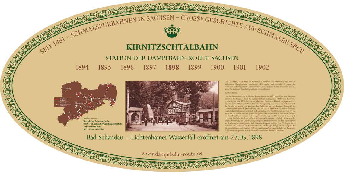 Stationsschild - Kirnitzschtal Tramway, Bad Schandau