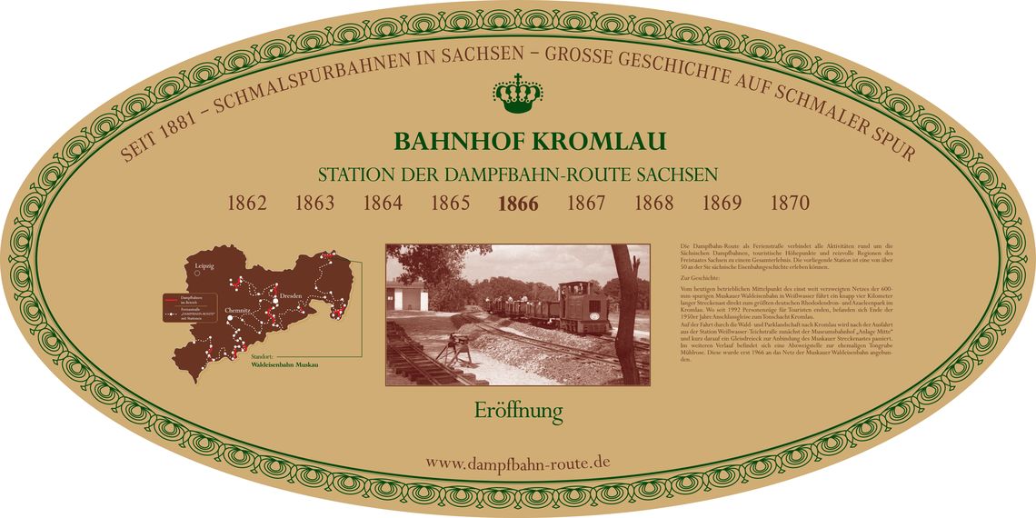 Stationsschild - Kromlau Station