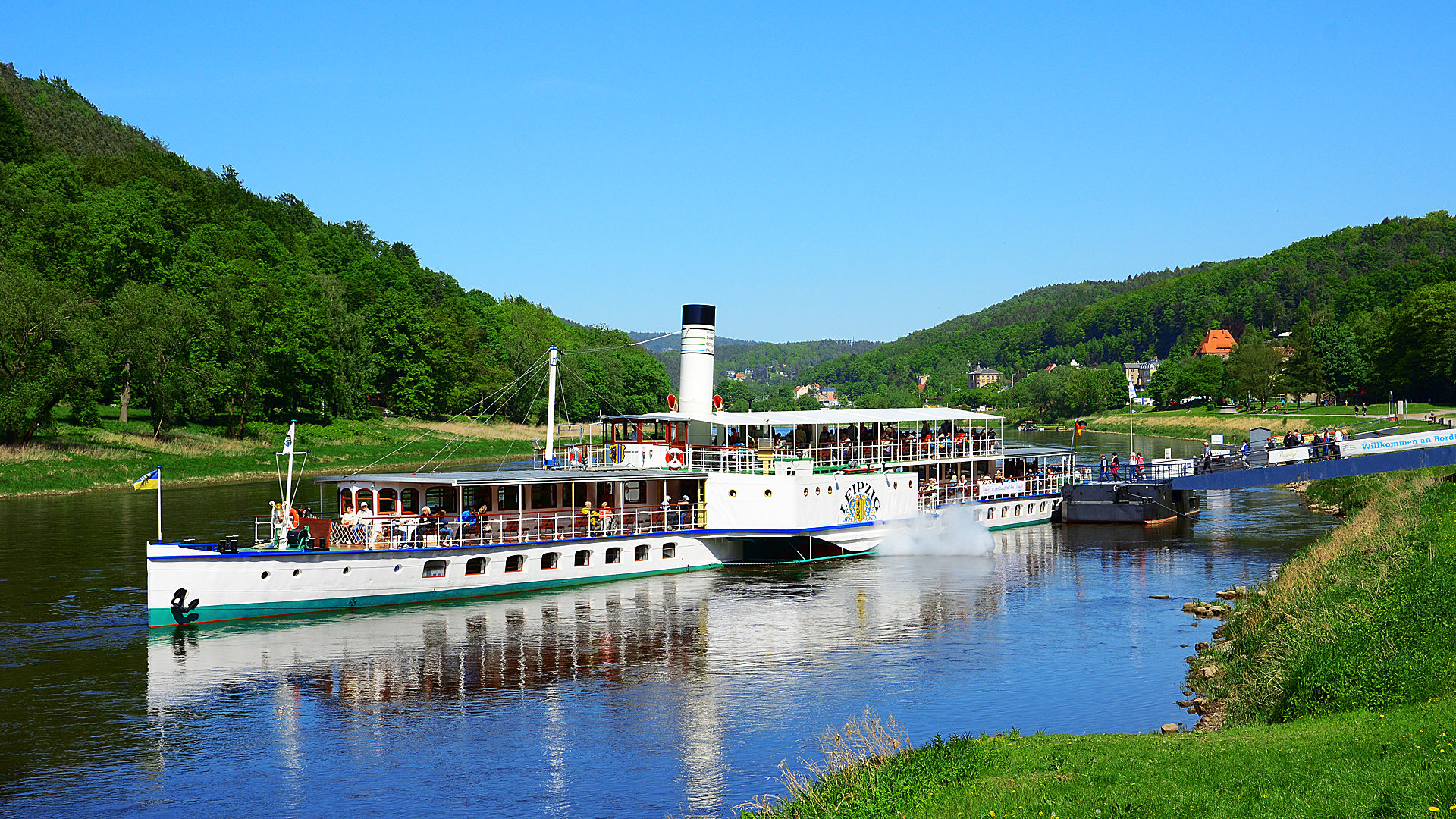 S chsische Dampfschifffahrt Dresden Elbland Dampfbahn Route Sachsen