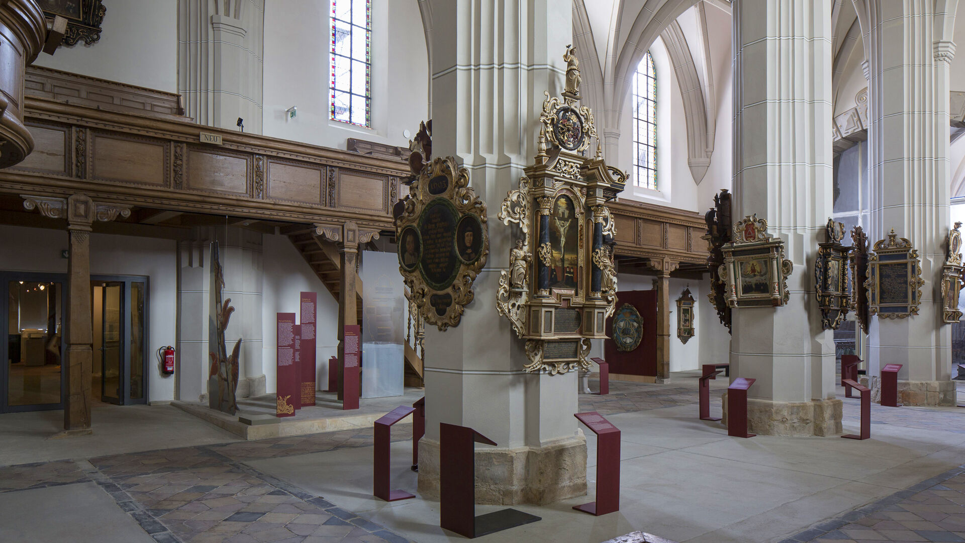 Blick in die Klosterkirche mit Epitaphienschatz 
© Städtische Museen Zittau - Jürgen Matschie