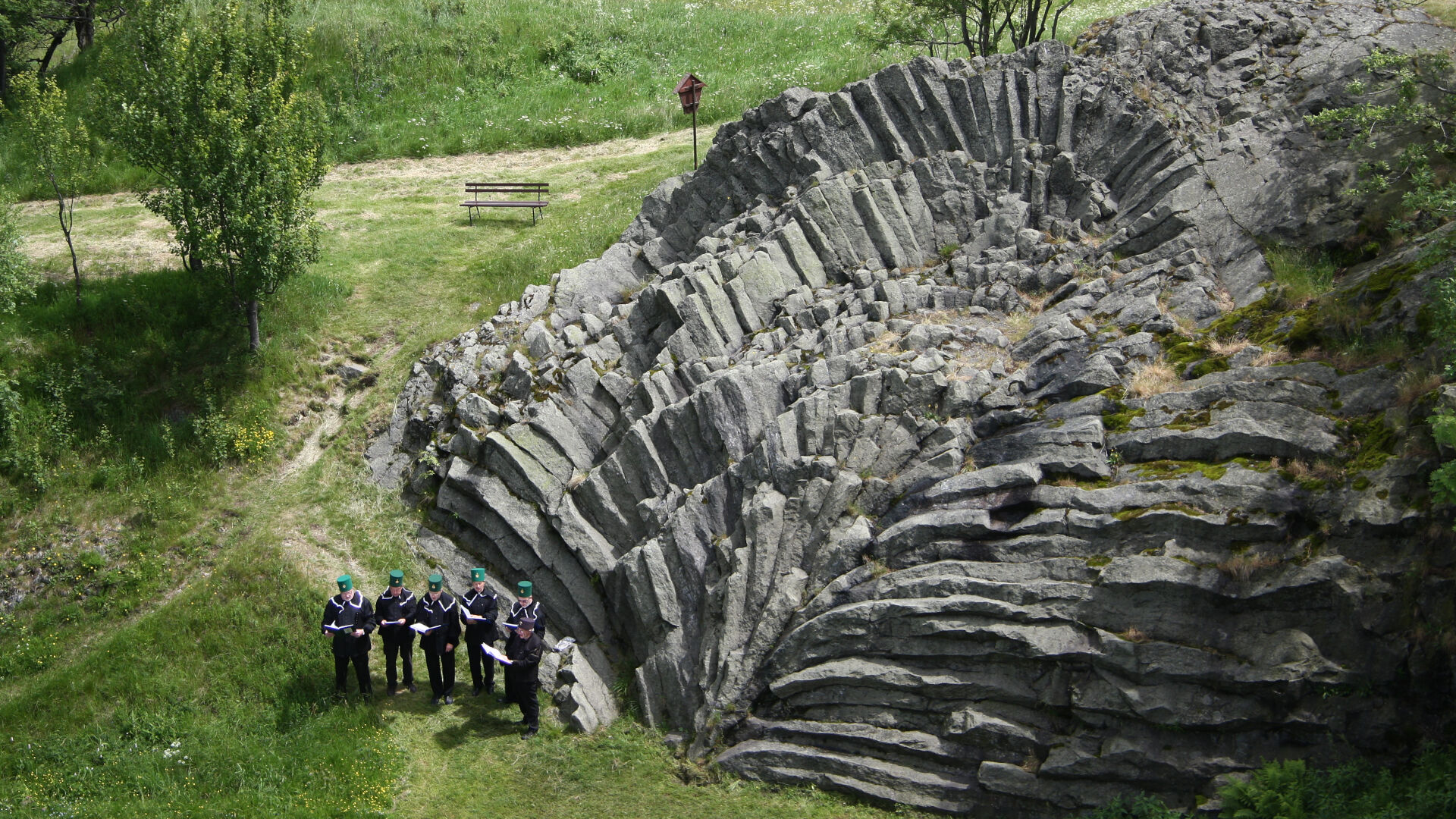 Basaltfächer auf dem Hirtstein bei Satzung 
© Steffen Ullmann