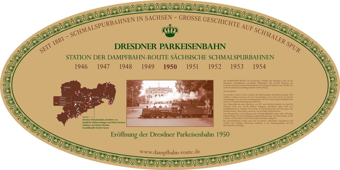 Stationsschild - Dresdner Parkeisenbahn