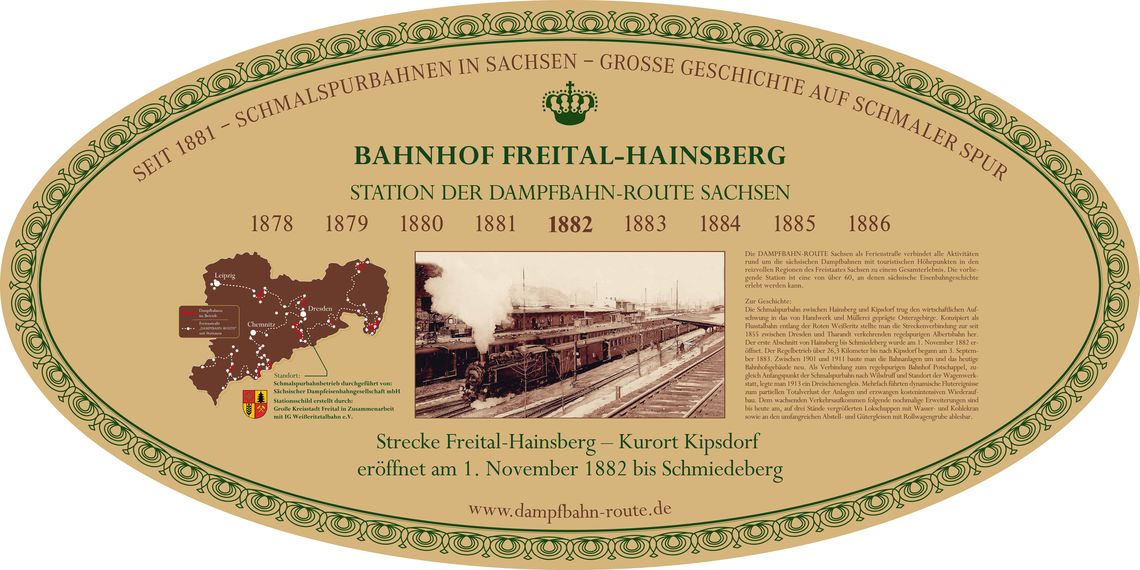 Stationsschild - Dworzec Freital-Hainsberg