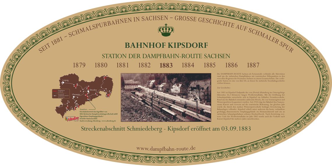 Stationsschild - Nádraží Kurort Kipsdorf