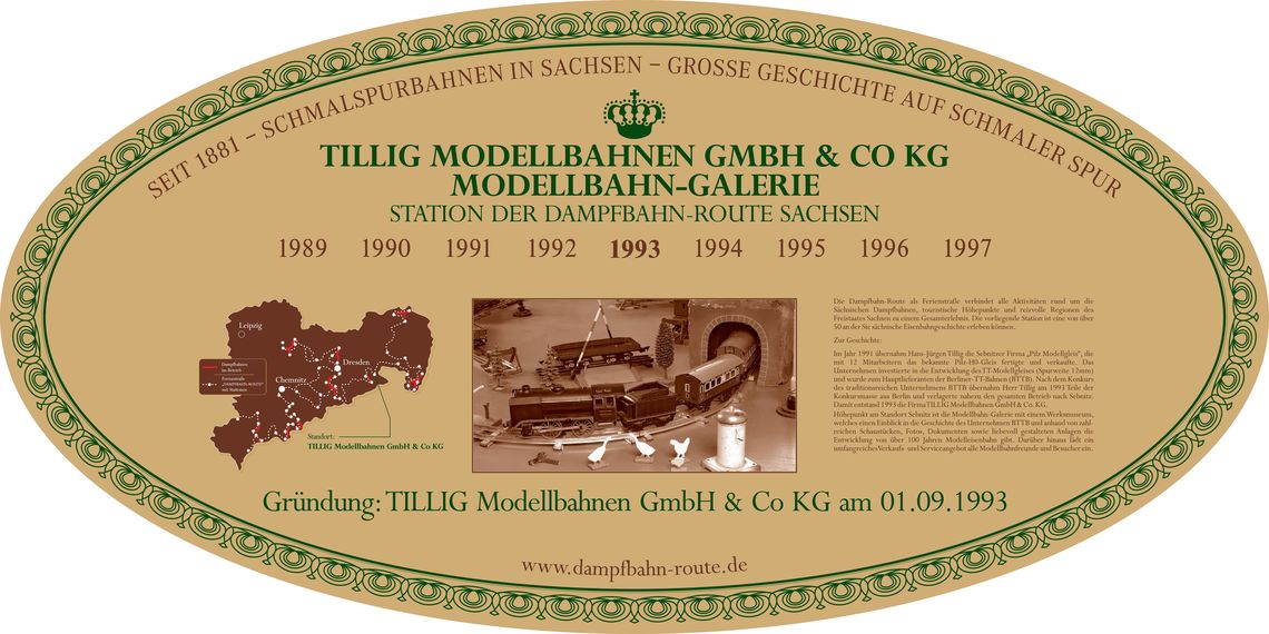 Stationsschild - Firma Tillig Modellbahnen/ Galerie modelové železnice