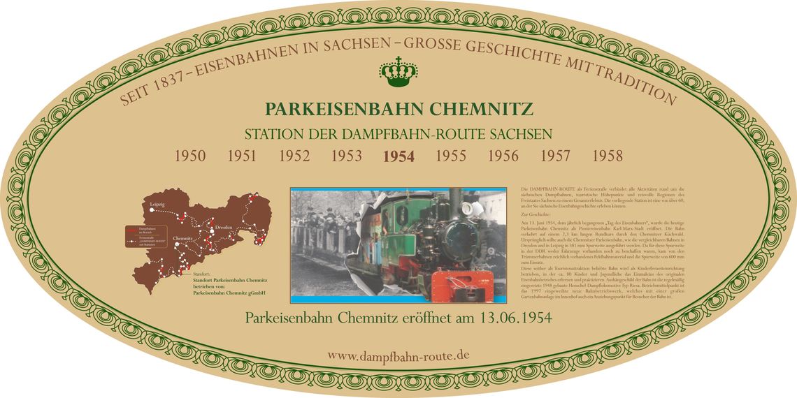 Stationsschild - Parkeisenbahn Chemnitz