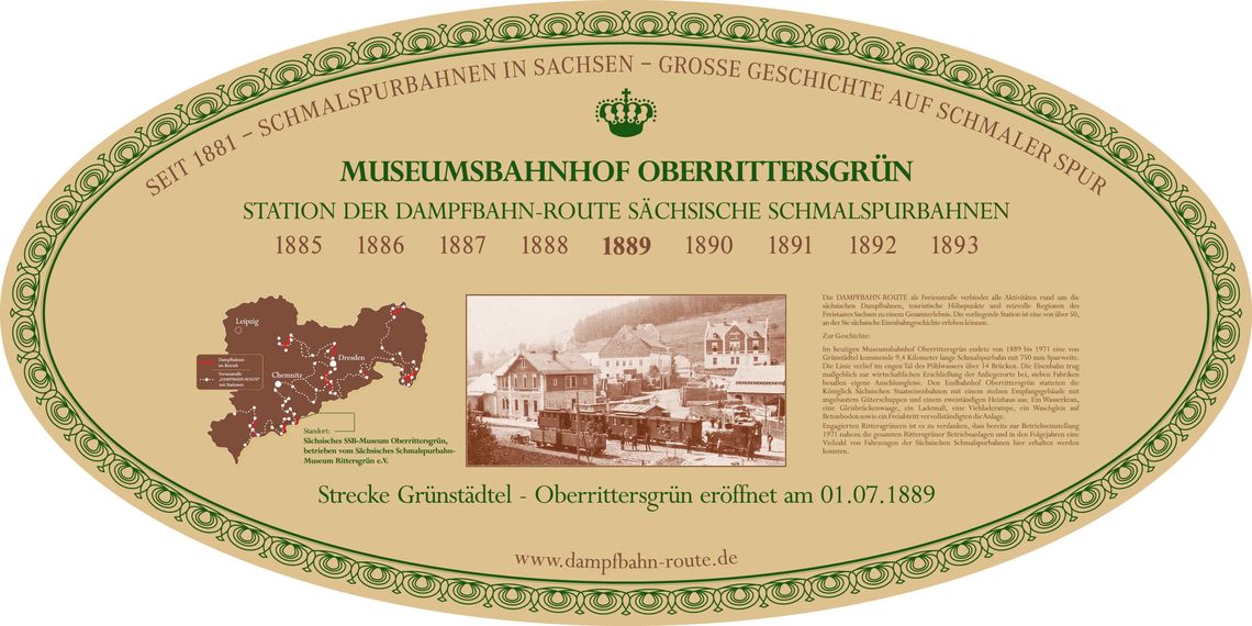 Stationsschild - Muzeum Kolei Wąskotorowych Rittersgrün