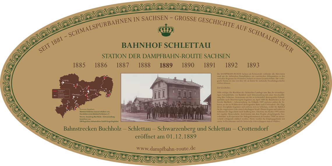 Stationsschild - Nádraží Schlettau