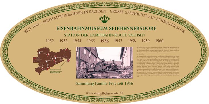 Stationsschild - Železniční muzeum Saský Jindříchov