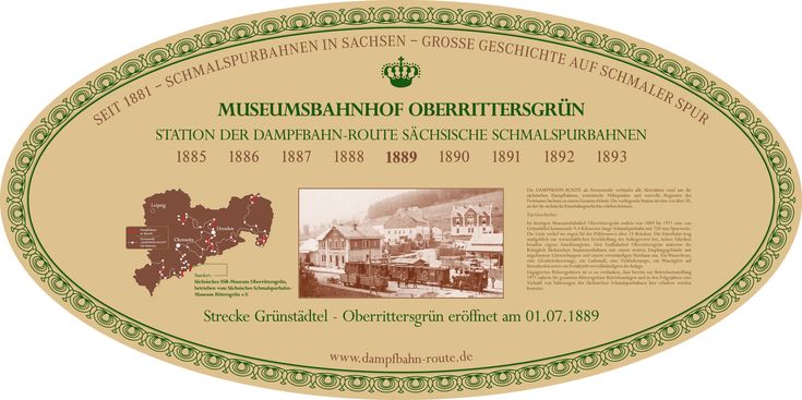 Stationsschild - Muzeum úzkokolejné železnice Rittersgrün