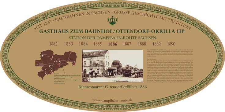 Stationsschild - Nádražní restaurace, Ottendorf-Okrilla
