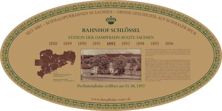 Stationsschild - Nádraží Schlössel