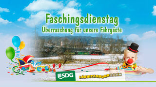 Lößnitzgrundbahn - Faschingsdienstag. 
© SDG Sächsische Dampfeisenbahngesellschaft mbH - Lößnitzgrundbahn