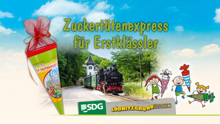 Lößnitzgrundbahn - Zuckertütenexpress. 
© SDG Sächsische Dampfeisenbahngesellschaft mbH - Lößnitzgrundbahn