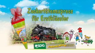 Fichtelbergbahn - Zuckertütenexpress. 
© SDG Sächsische Dampf- eisenbahngesellschaft mbH - Fichtelbergbahn
