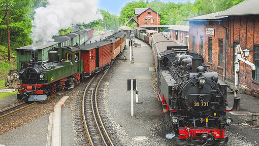 Doppelausfahrt Zittauer Schmalspurbahn 
© Pressebild Sächsisch Oberlausitzer Eisenbahngesellschaft mbH